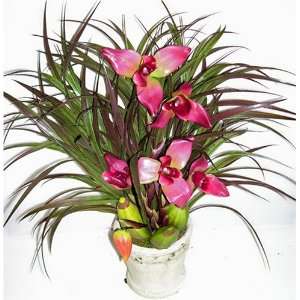  21 Cattleya Orchid and Grass Arrangement