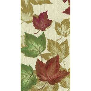   Caspari Fall Foliage Paper Guest Towel Package, Ivory