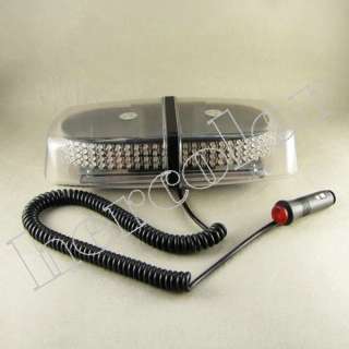 White/Amber 240 LED Magnetic Warning Mini Light Bar Police Strobe 