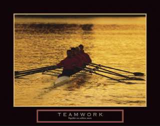Teamwork Rowing Motivational Poster Inspirational Print  
