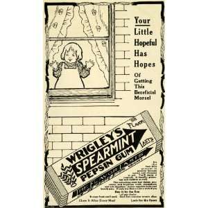  1913 Ad Wrigleys Spearmint Pepsin Chewing Gum Child Teeth 