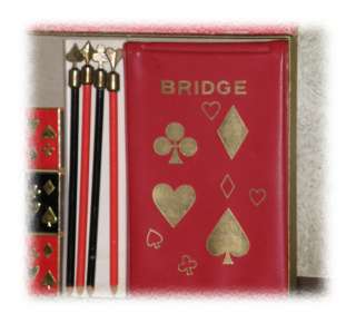 Vintage Bridge Pak Game w/ Box Matches Scorepad Pencils  