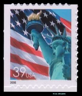 Scott 3985b Lady Liberty 39c Flag Single From Vending Booklet 11.1 MNH 