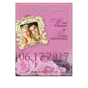    150 Save the Date Cards   Baby Pink Roses on Pink