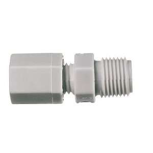 Compression fittings, Straight male pipe adapters, White PP,1/4 OD x 