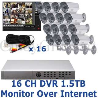 16 CH Channel Security DVR Audio Surveillance Camera System IR Night 
