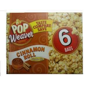 POP Weaver Microwave Popcorn Cinnamon Roll 6 Bags in One Box  