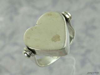 VINTAGE MEXICAN 925 STERLING SILVER SWIVEL HEART RING  