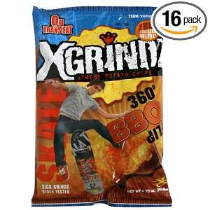 XGrindz Potato Chips, 360 Degree Flip Barbque Potato Chip, 2.75 Ounce 