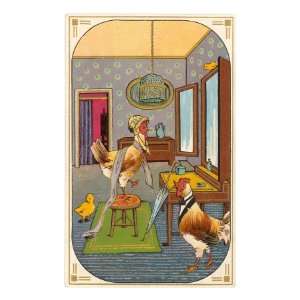  Hen at Dressing Table Giclee Poster Print, 24x32