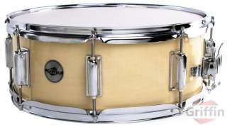 Griffin Snare Drum 14 x 5.5 Maple Wood Shell Natural Finish  
