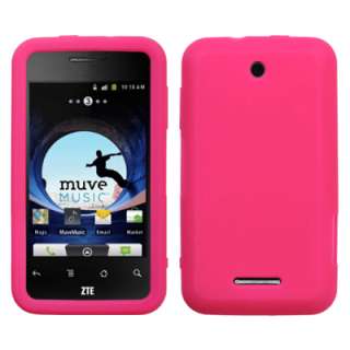 SILICONE Soft Phone Skin Cover Gel Case for ZTE SCORE X500 Hot Pink 