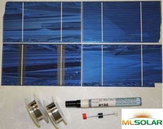 128 3x6 Solar Cell Kit Tabbing Bus Flux Diode B Grade  