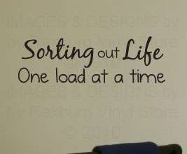 Sorting Out Laundry Vinyl Wall Art Inspirational Decal Lettering 