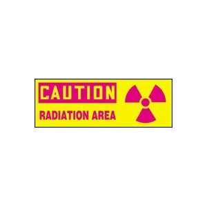 CAUTION RADIATION AREA (W/GRAPHIC) Sign   7 x 17 Adhesive Vinyl
