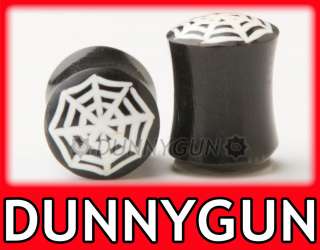 2nds 7/16 WHITE SPIDER WEB HORN PLUGS  