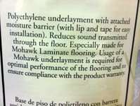 This underlayment is constructed of polyethylene foam to increase 