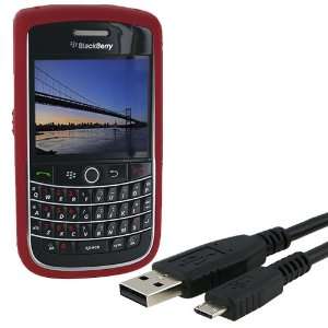  Blackberry Dark Red Silicone Skin Case (HDW27288003) and Micro 