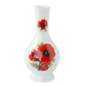  Redwood Ceramic 6 Red Poppy Vase Reflections Bone China 