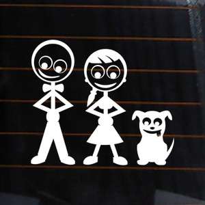 FAMILY STICK FIGURES DAD MOM DOG Vinyl Decal 4.5x4 car sticker 