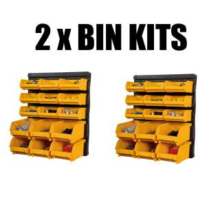   Workshop Plastic Louver Panel Storage Bin Kit With 15 Bins  