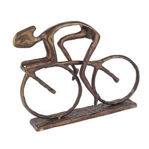  19w Contemporary Art Cast Metal Cyclist Sport Sculpture 