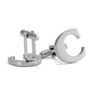   Rhodium Plated Cufflinks With Secure Bullet Back Closures Sports