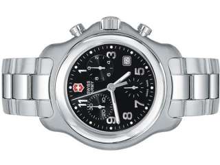 New SWISS ARMY Chronograph Mens Officers Military Black Dial 24771 