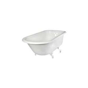   61 Cast Iron Roll Top Tub in White with Tub Wall F