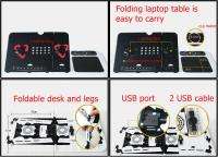 NEW Laptop USB 2Cooling Fan Folding Table Notebook Desk  