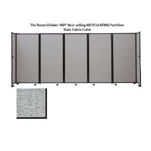  Room Divider 360 Portable Partition, Slate Fabric   4 