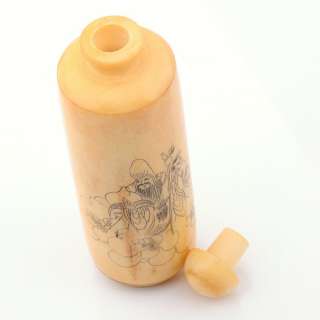 Reproduction Antique Chinese Hand Carved Ox Bone Snuff Bottle 