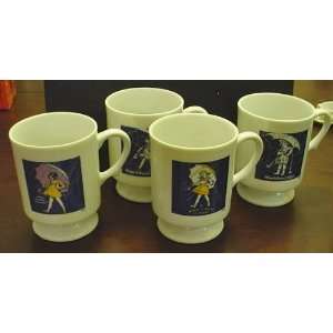   of 4 Vintage MORTONS SALT Commorative Coffee Mugs 