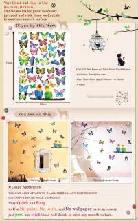 ECO 020 BUTTERFLY Wall Paper Art Decal Deco Sticker ★★★  