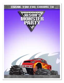 MONSTER TRUCK Birthday Party THANK YOU NOTES  
