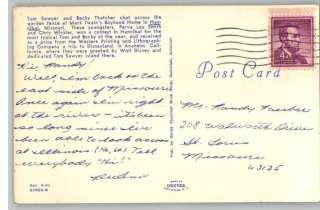 Postcard~Tom Sawyer & Becky Thatcher~Hannibal,Missouri  