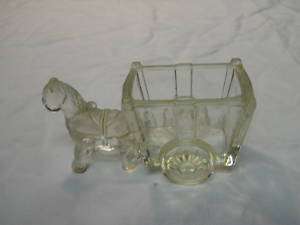 Glass Donkey Pulling Cart Toothpick Holder ~ Great  