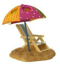 Bright Beach Chair Striped Polka Dots Umbrella in Sand Toothbrush (3 