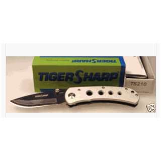  Tiger Sharp TS210 Helium Silver Aluminum Knife w/Holes 