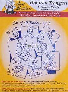 3975 Aunt Marthas Embroidery Transfers CAT OF TRADES  