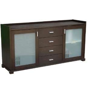  sideboard in dark oak with frosted glass doors By GFI Furniture 