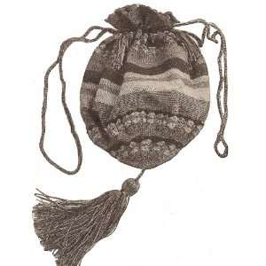 Vintage Crochet PATTERN to make   Antique Draw String Opera Bag Purse 