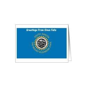  South Dakota   City of Sioux Falls   Flag   Souvenir Card 