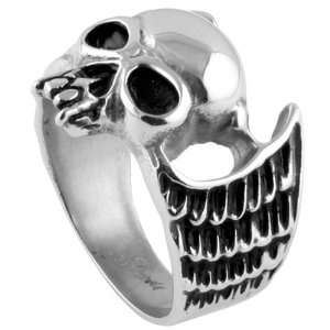  316L Stainless Steel Winged Skull Ring   Size 12 Jewelry
