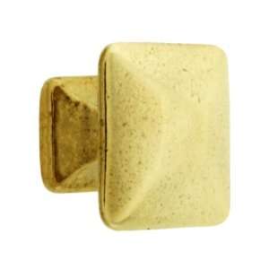 Small Pyramid Style Cabinet Knob   1 Square in Unlacquered Brass.