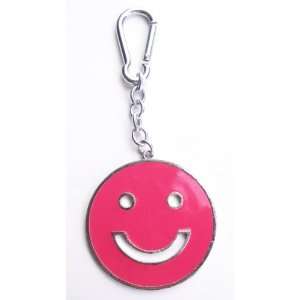  Hot Pink Smiley Face Bag Clip Charm, Key Chain/Ring   .99 