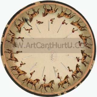 Optical toy Muybridge zoopraxiscope horse somersault  