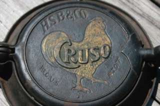 Cast Iron Waffle Maker Cruso HSB & Co Rooster Logo C8 Cookware 