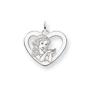  Sterling Silver Disney Snow White Heart Charm Jewelry