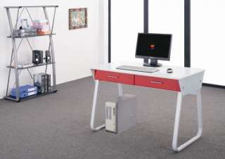   Boards 5mm Tempered Glass White & Red Office Home Computer Desk  